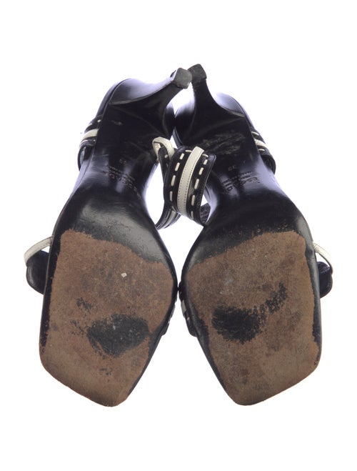 Escada Leather Striped Slides