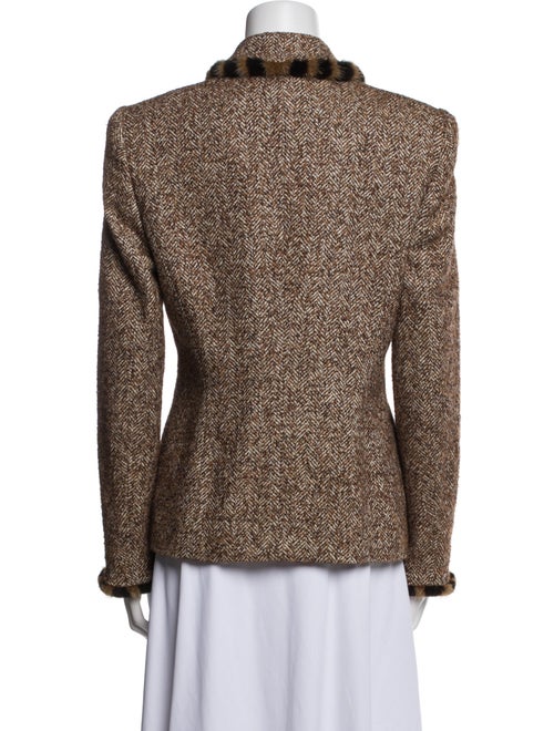 Escada Wool Printed Faux Fur Jacket