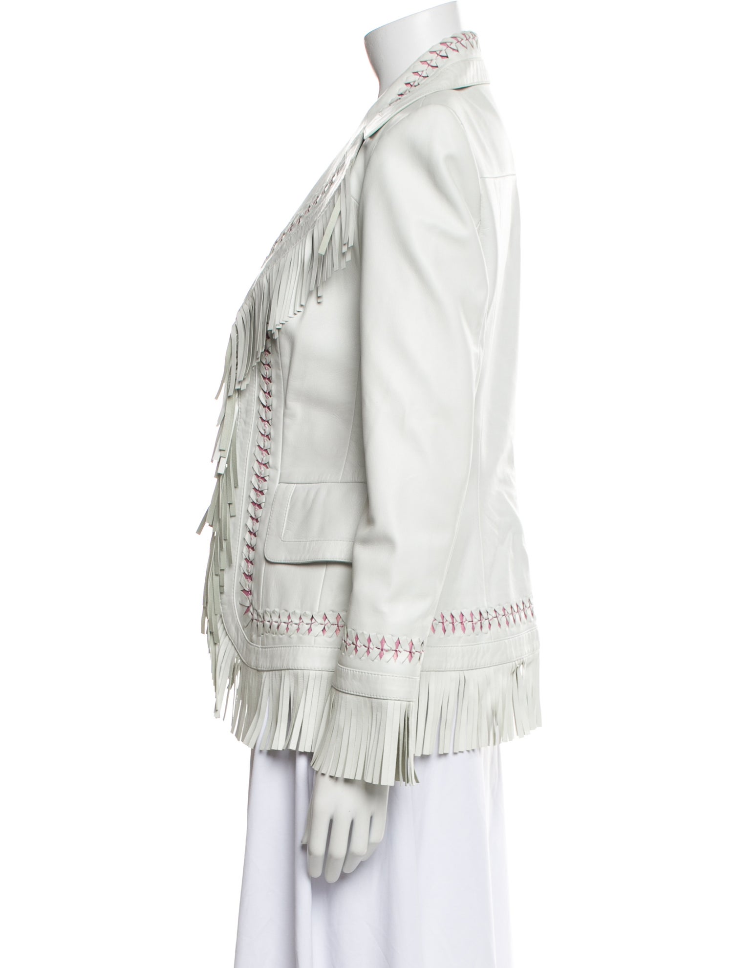 Escada Leather Striped Jacket