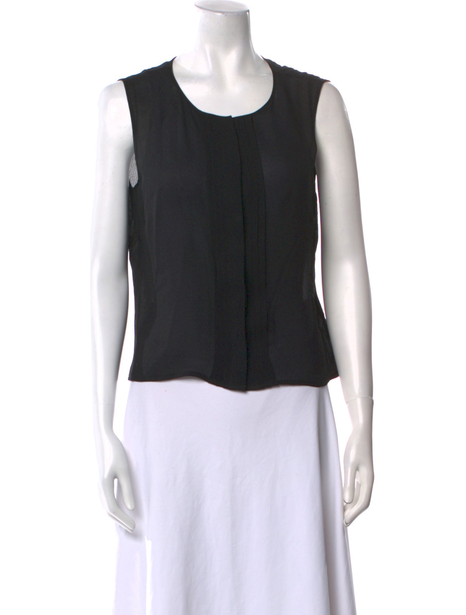 Escada Silk Scoop Neck Crop Top