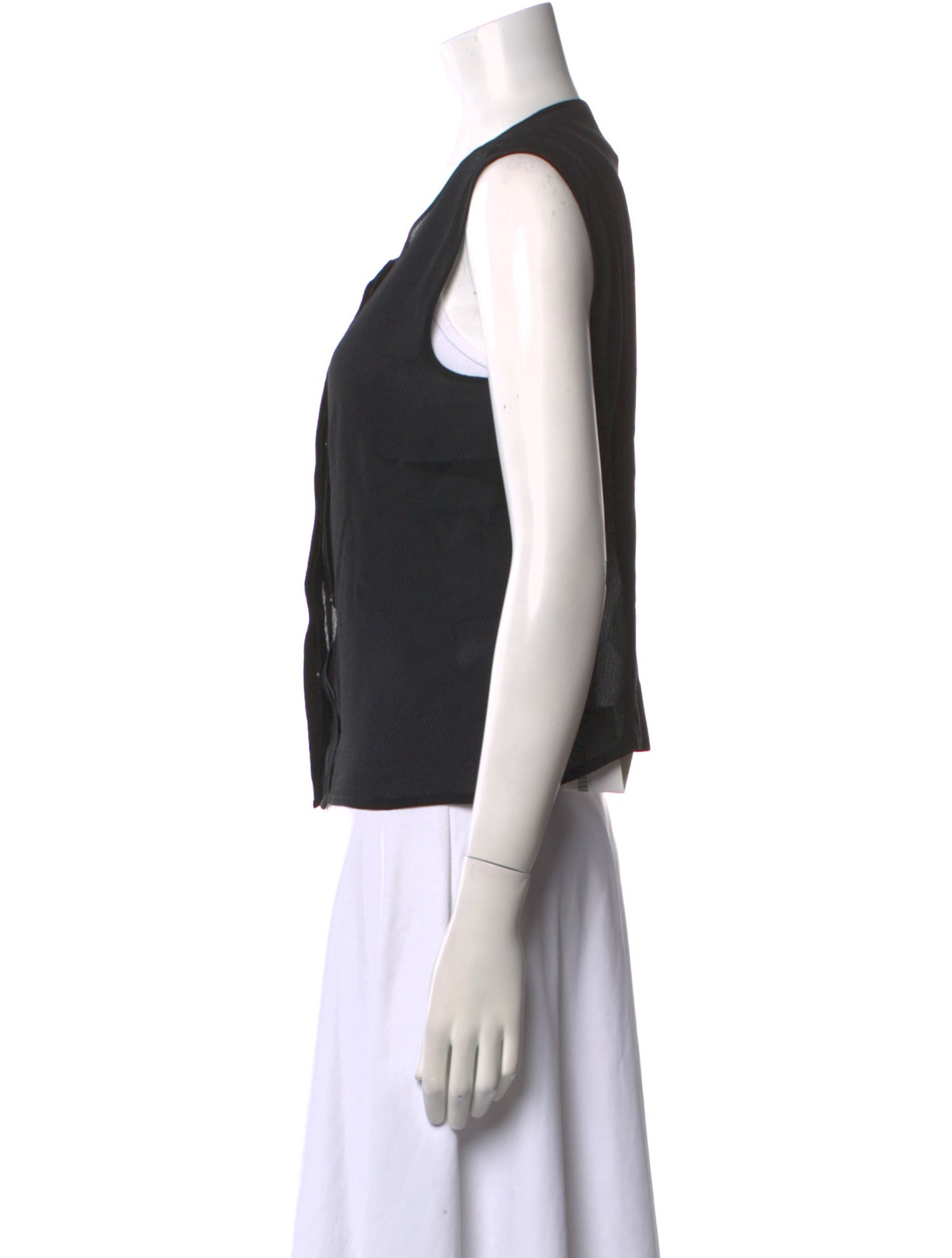 Escada Silk Scoop Neck Crop Top