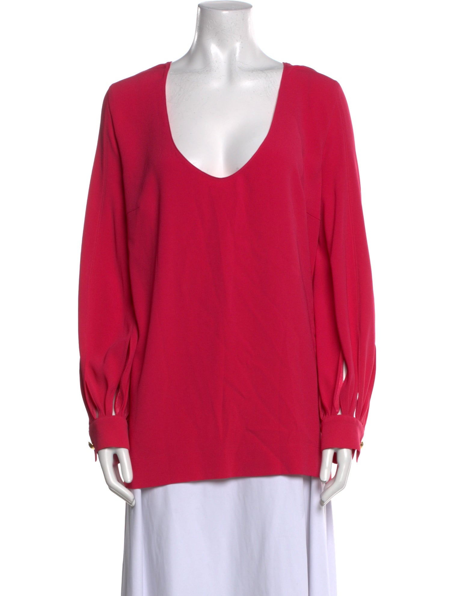 Escada Scoop Neck Long Sleeve Blouse