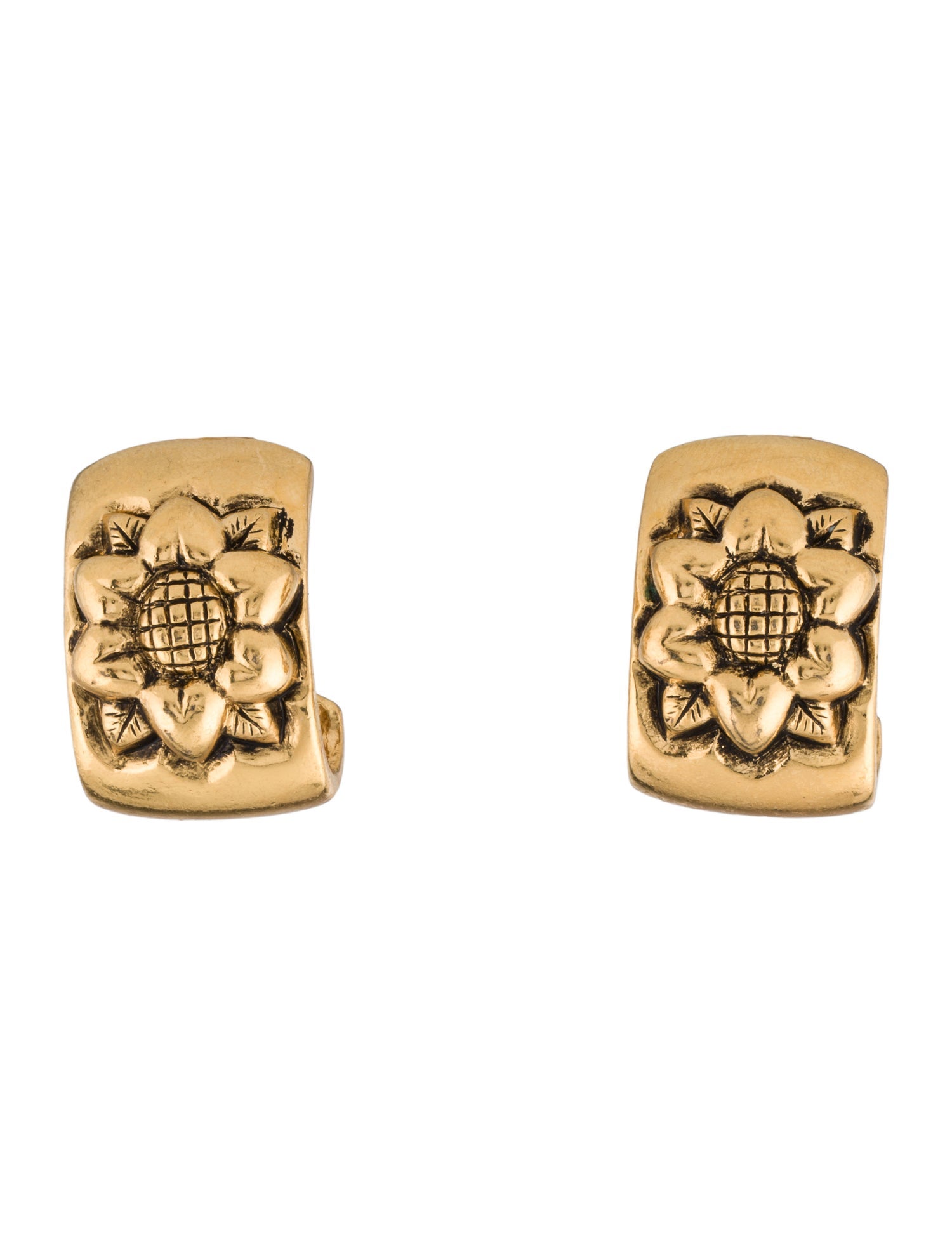 Escada Vintage Flower Clip-On Earrings