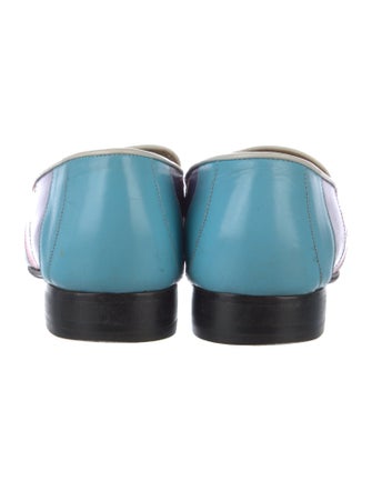 Escada Leather Colorblock Pattern Loafers