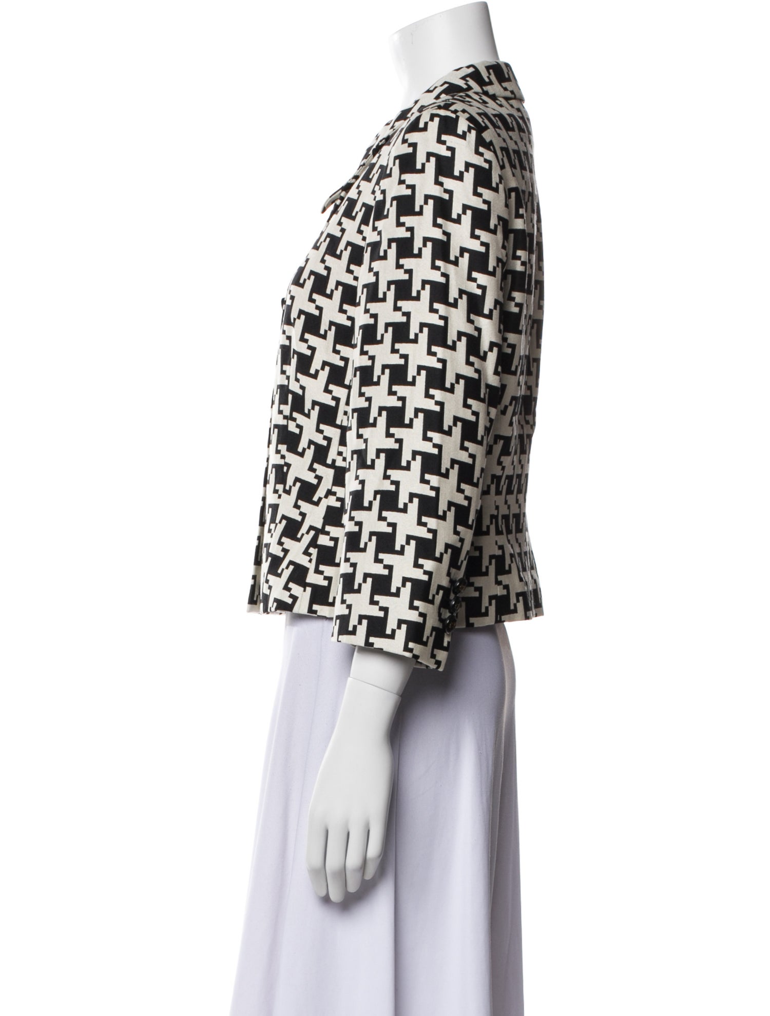 Escada Wool Plaid Print Evening Jacket