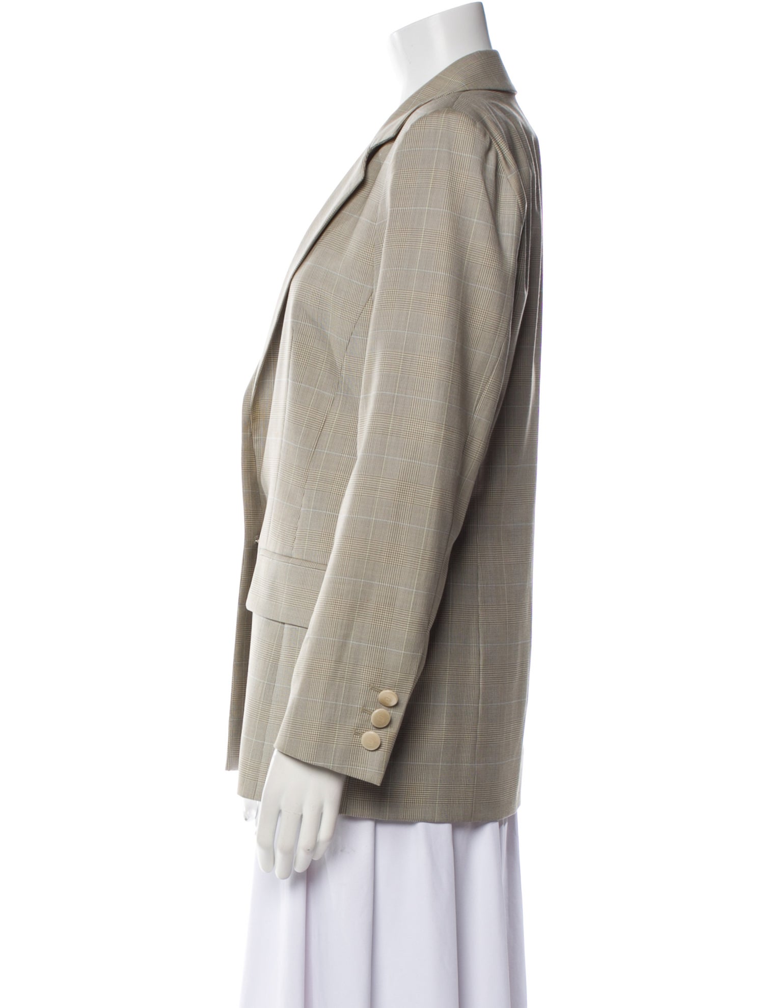 Escada Wool Plaid Print Blazer