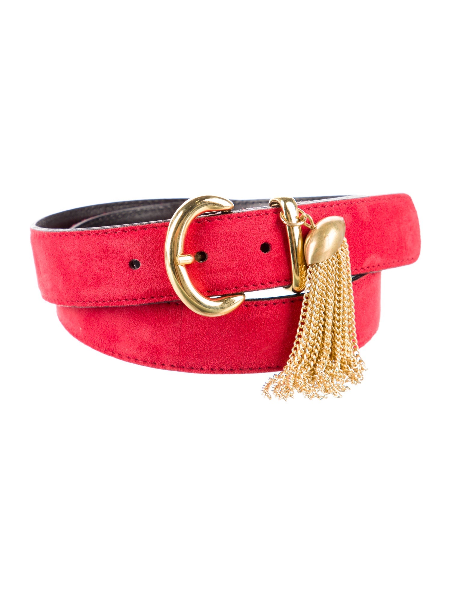 Escada Suede Chain-Link Accents Belt