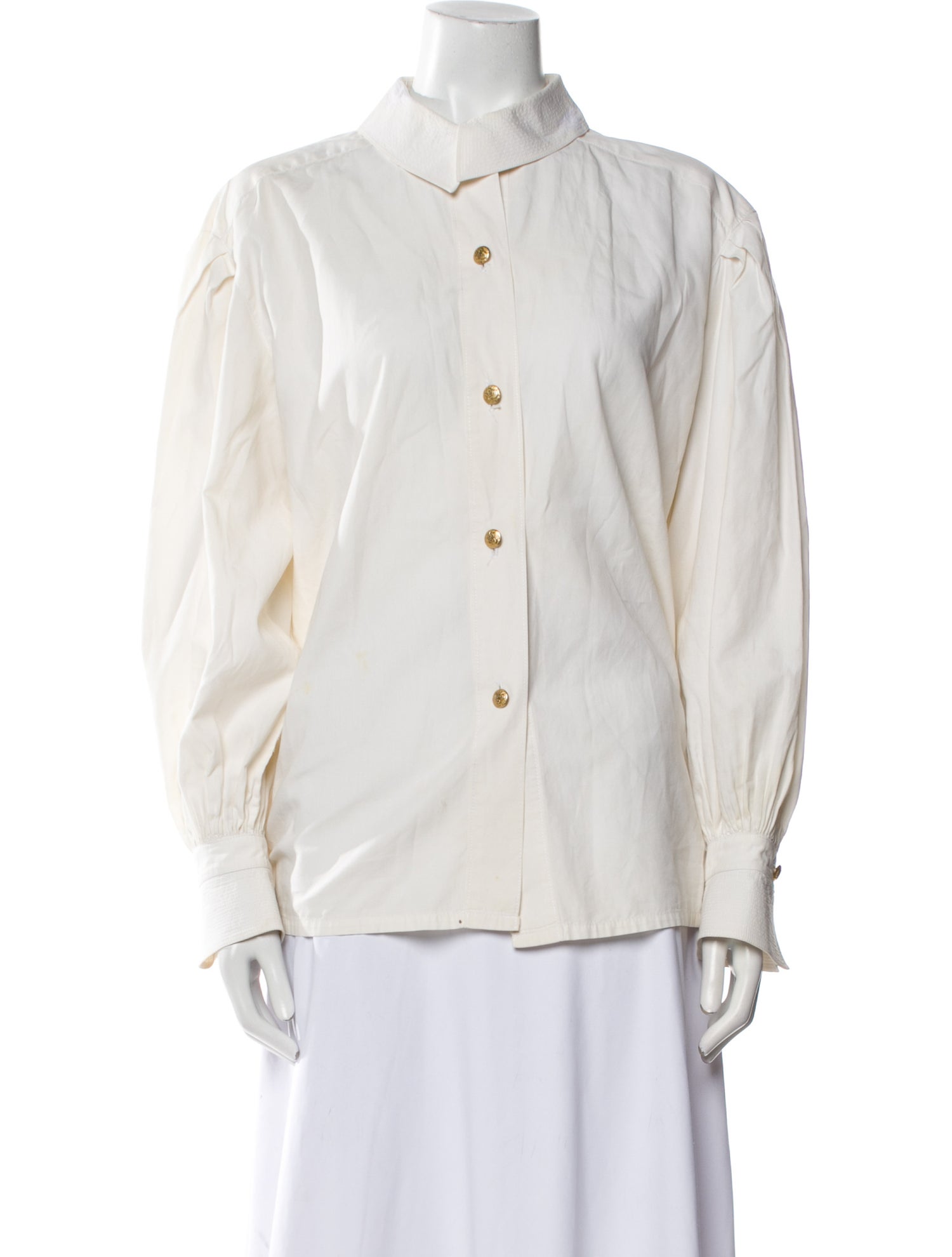 Escada Long Sleeve Button-Up Top