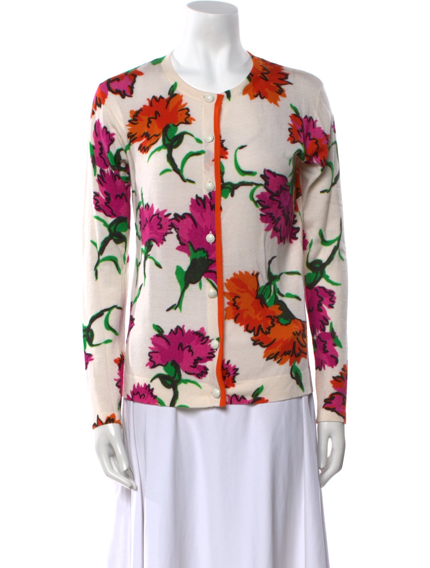 Escada Floral Print Crew Neck Sweater