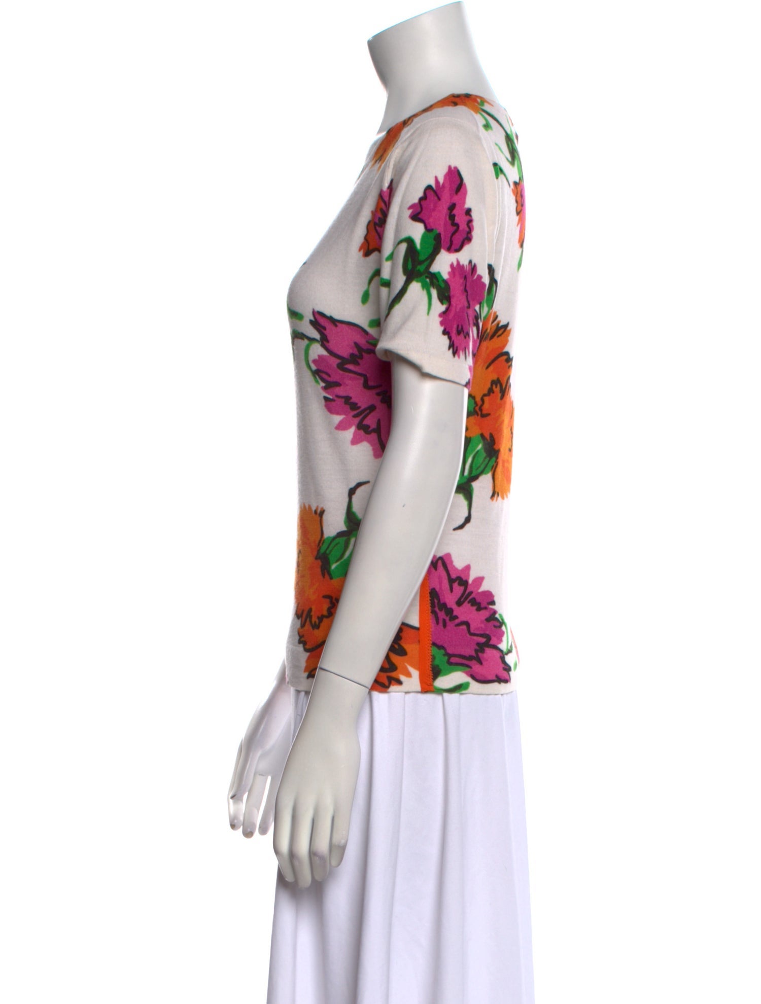 Escada Virgin Wool Floral Print T-Shirt