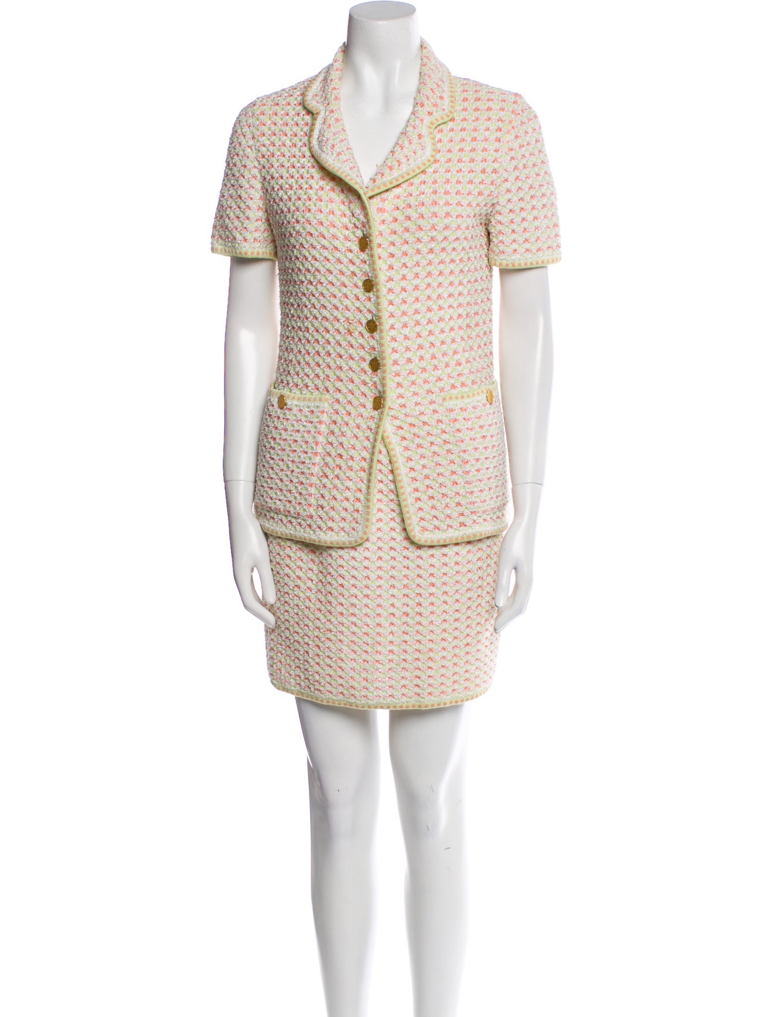 Escada Tweed Pattern Skirt Set