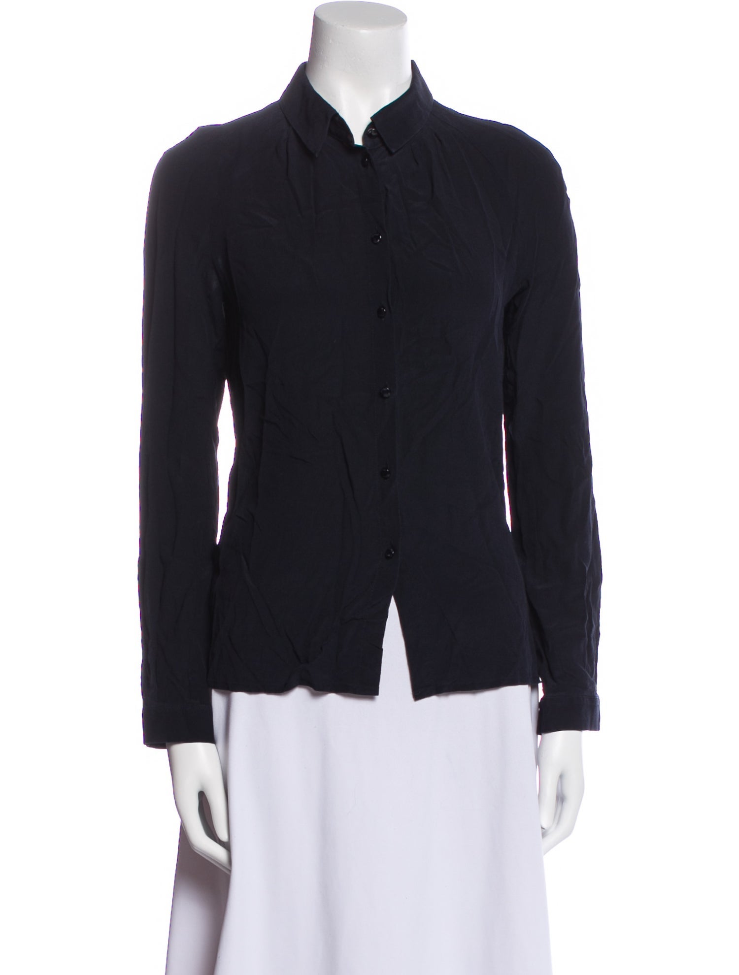 Escada Silk Long Sleeve Button-Up Top