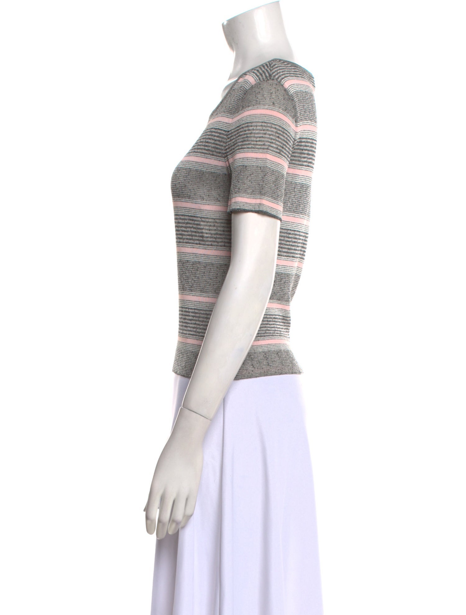 Escada Striped Scoop Neck Top