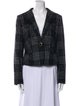 Escada Wool Plaid Print Blazer