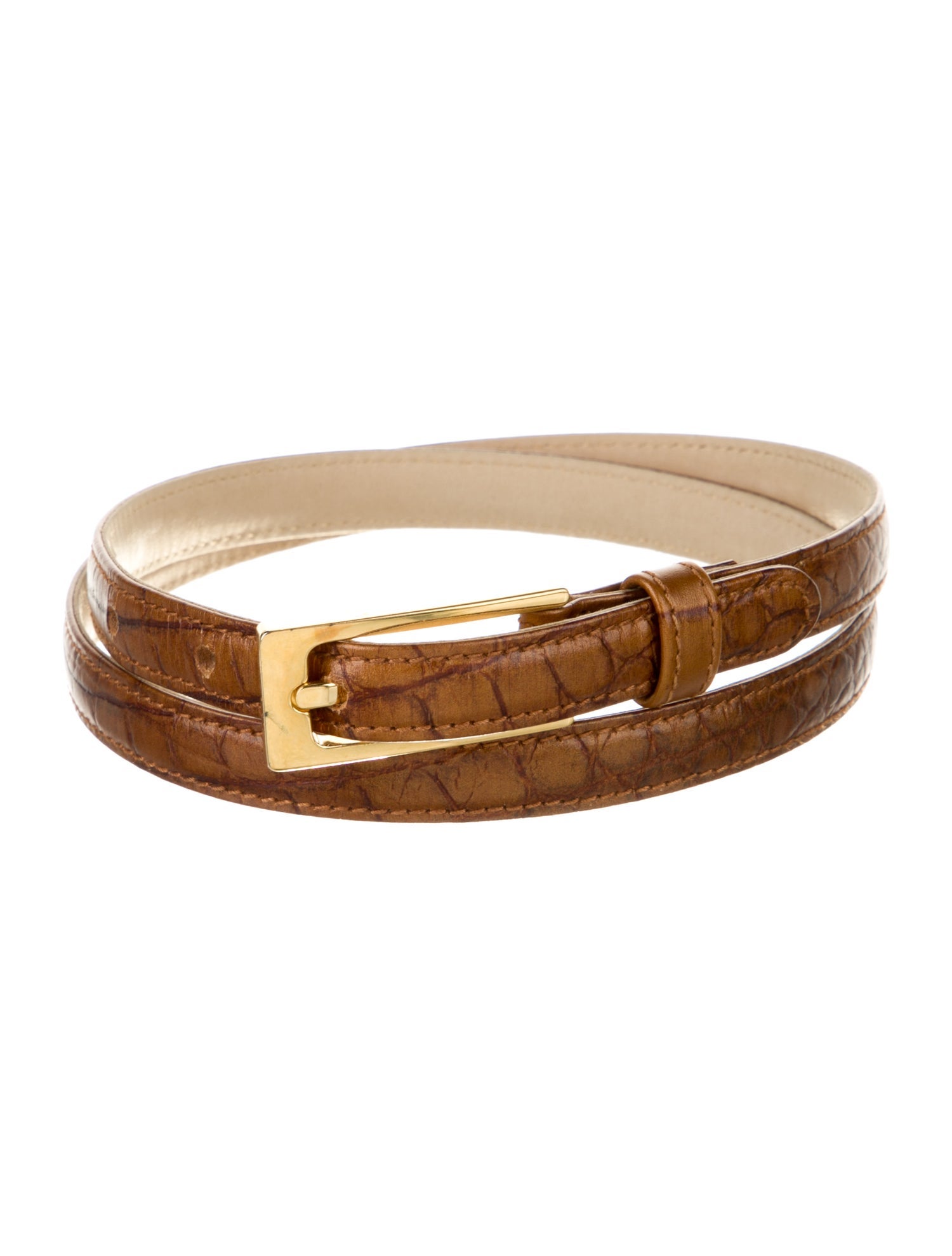 Escada Skinny Embossed Leather Waist Belt