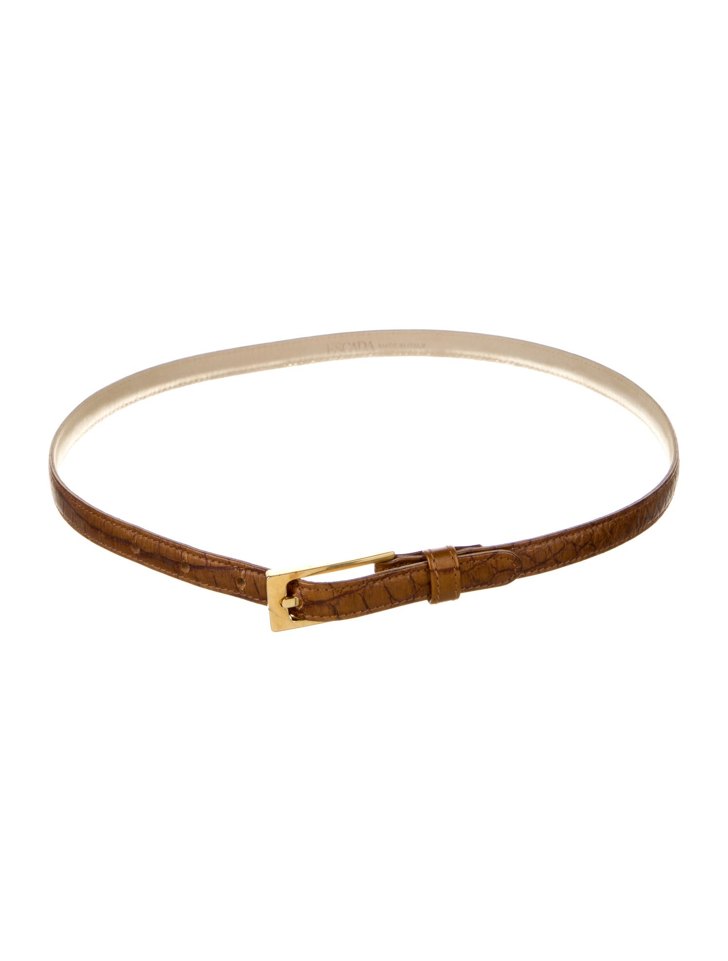Escada Skinny Embossed Leather Waist Belt