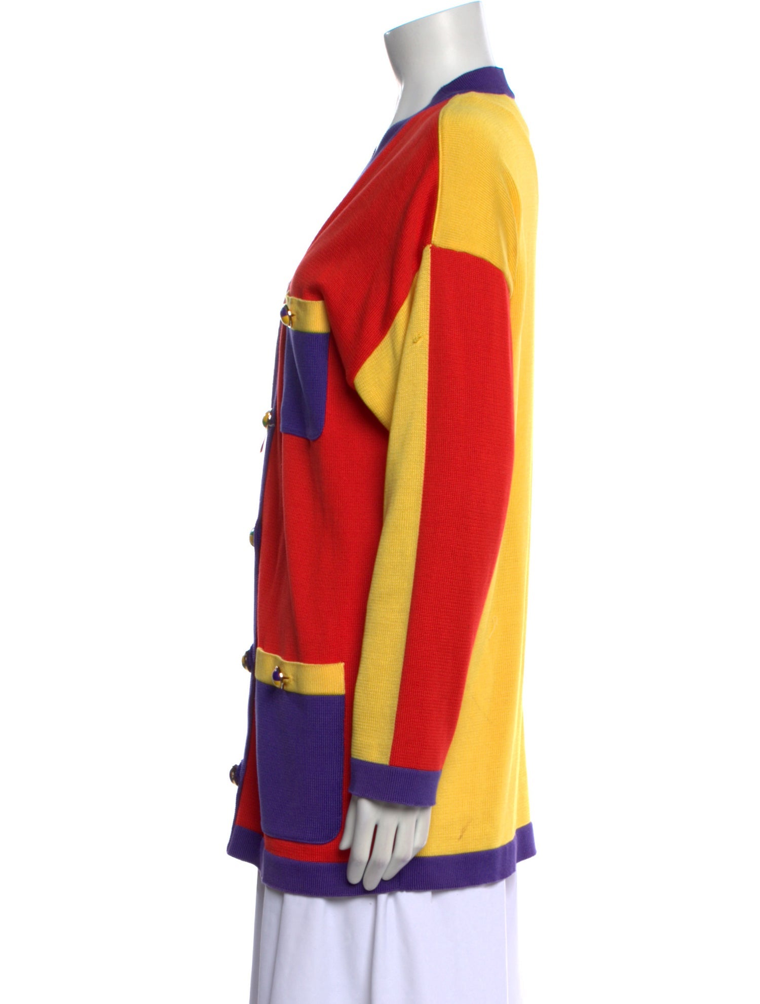 Escada Striped V-Neck Sweater