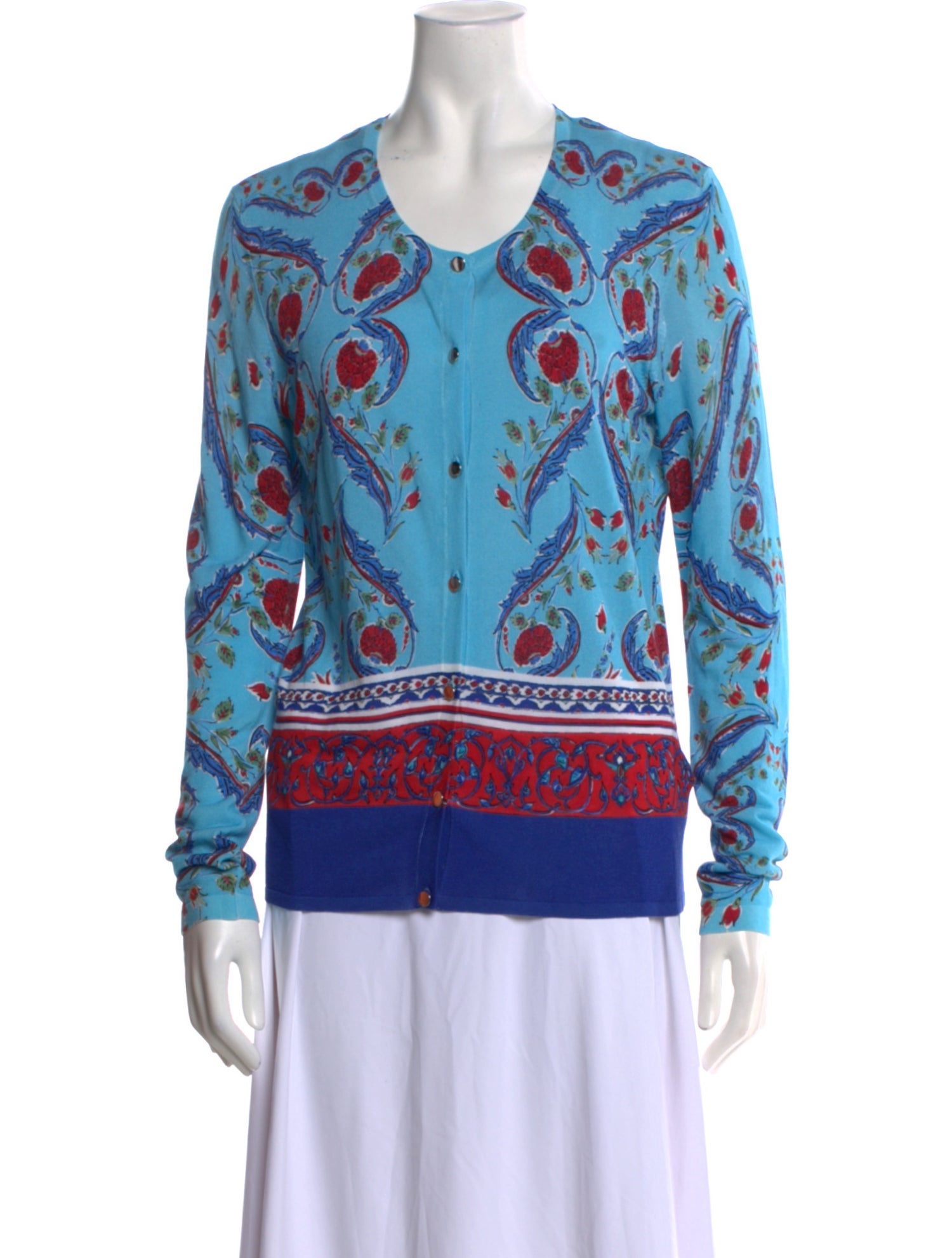 Escada Printed Scoop Neck Sweater