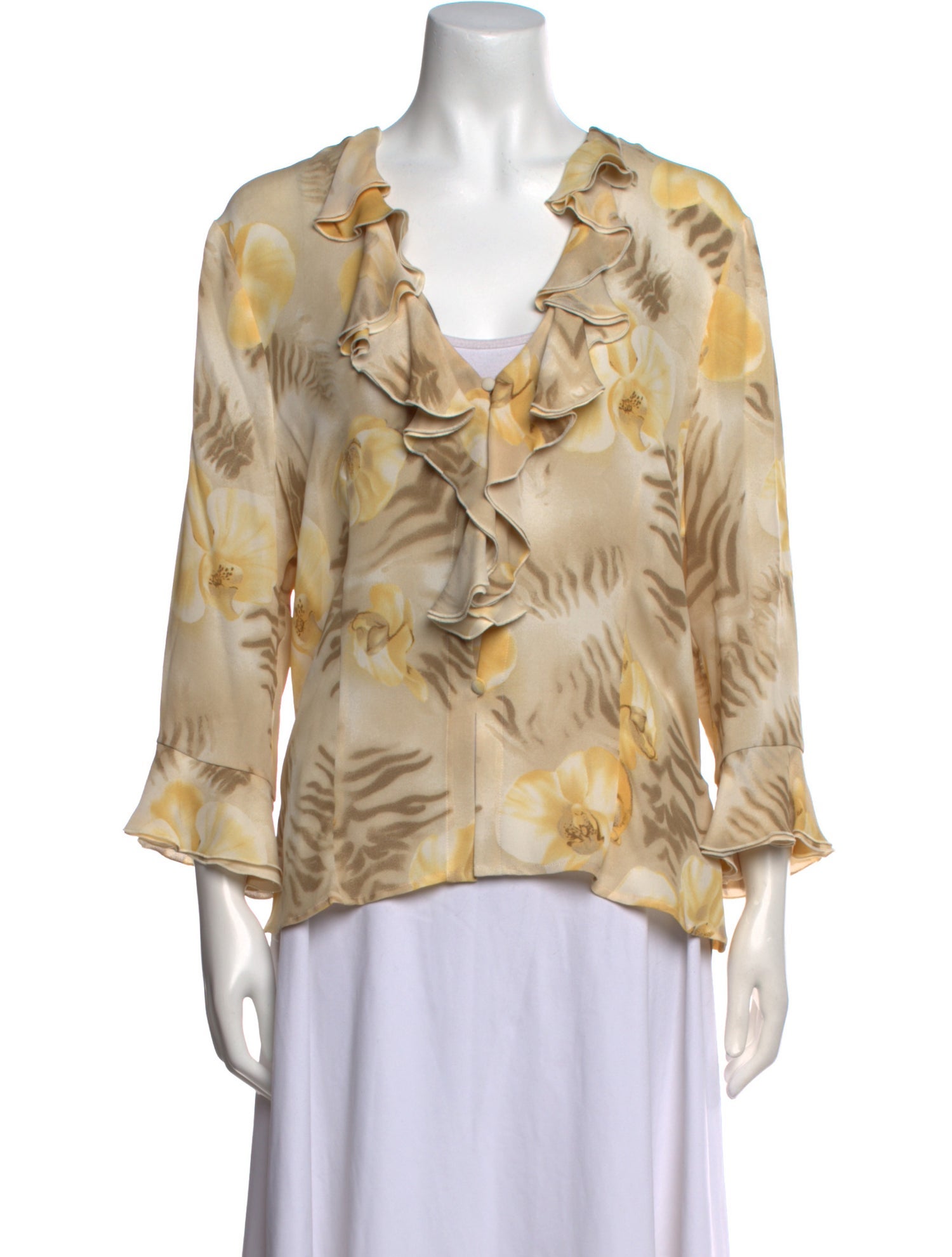 Escada Silk Floral Print Blouse