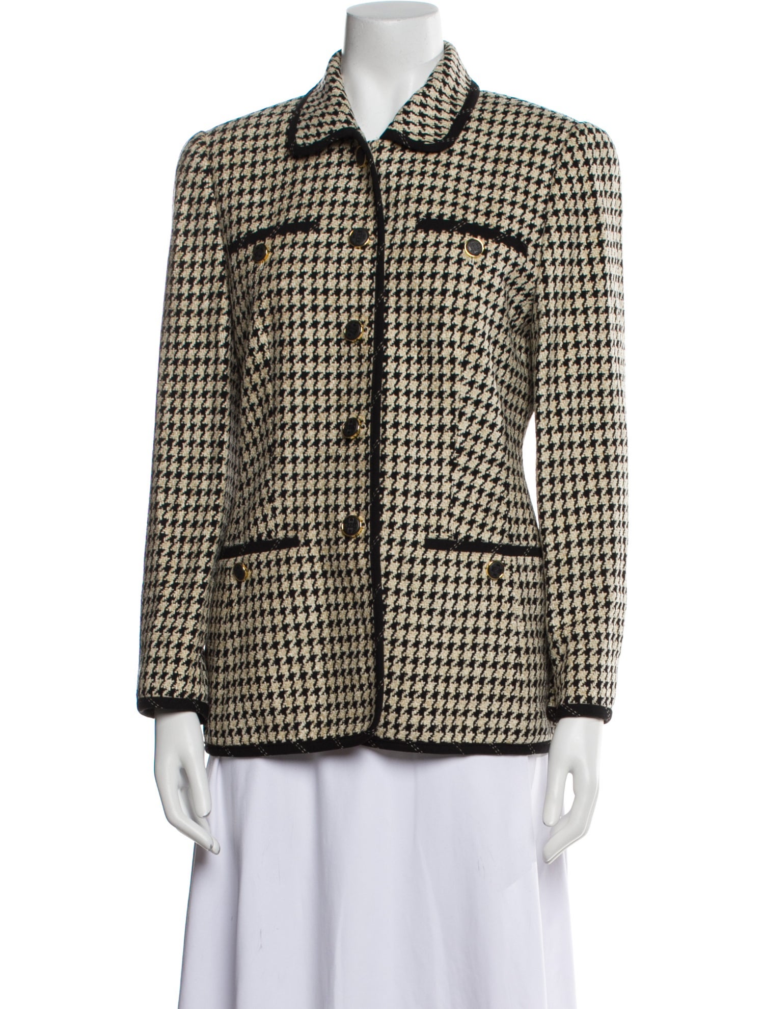 Escada Margaretha Ley Houndstooth Print Blazer