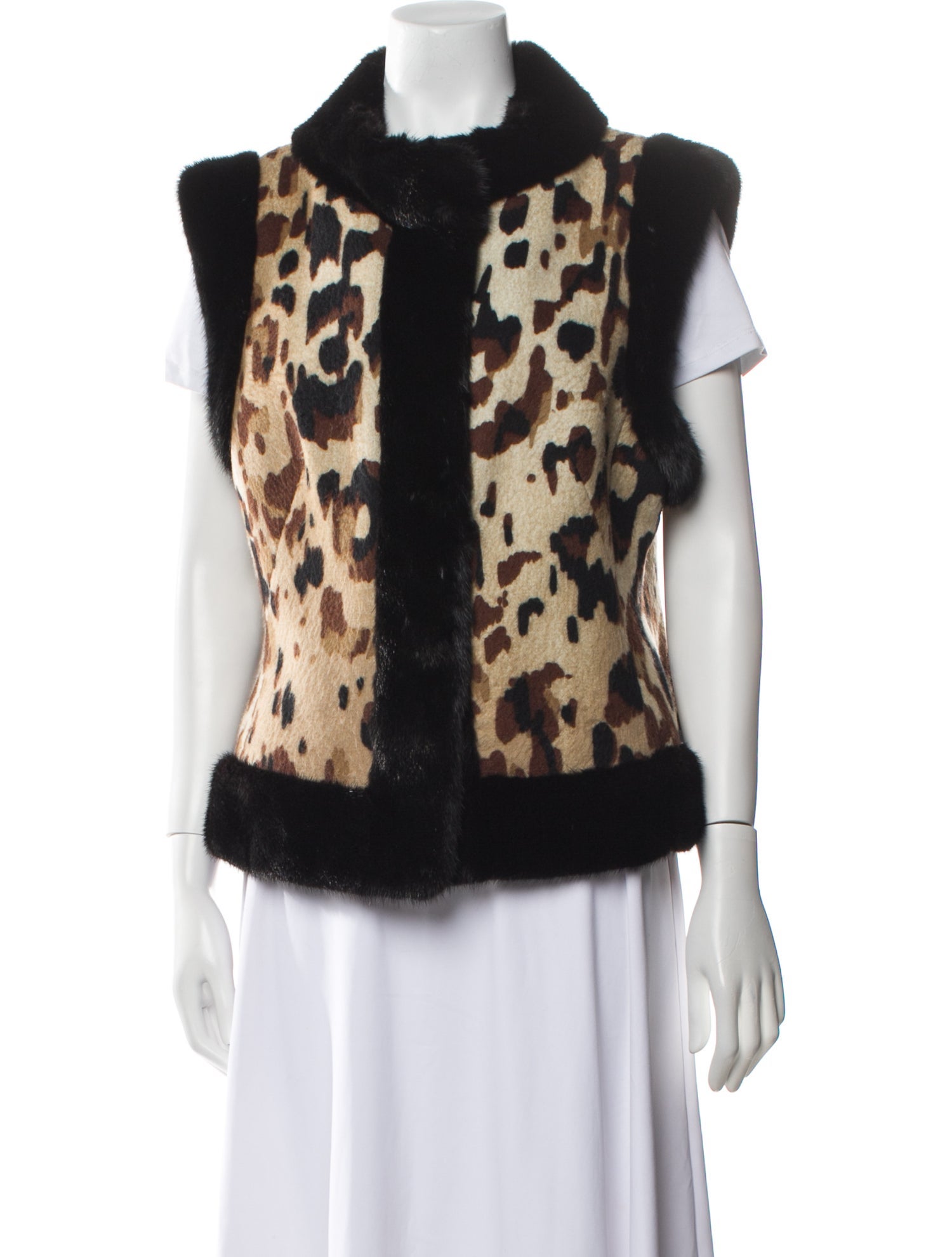 Escada Wool Animal Print Vest