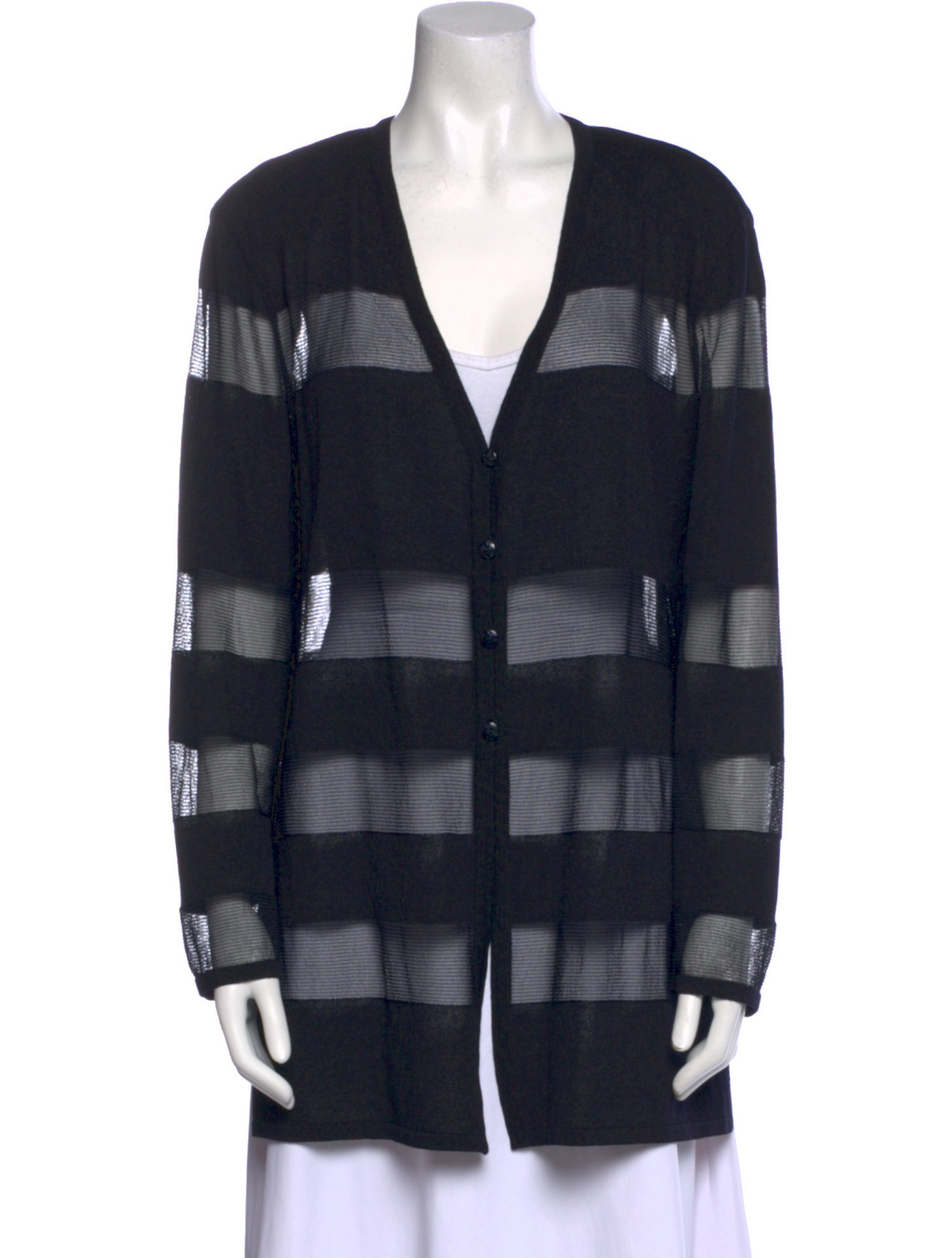 Escada Striped V-Neck Sweater