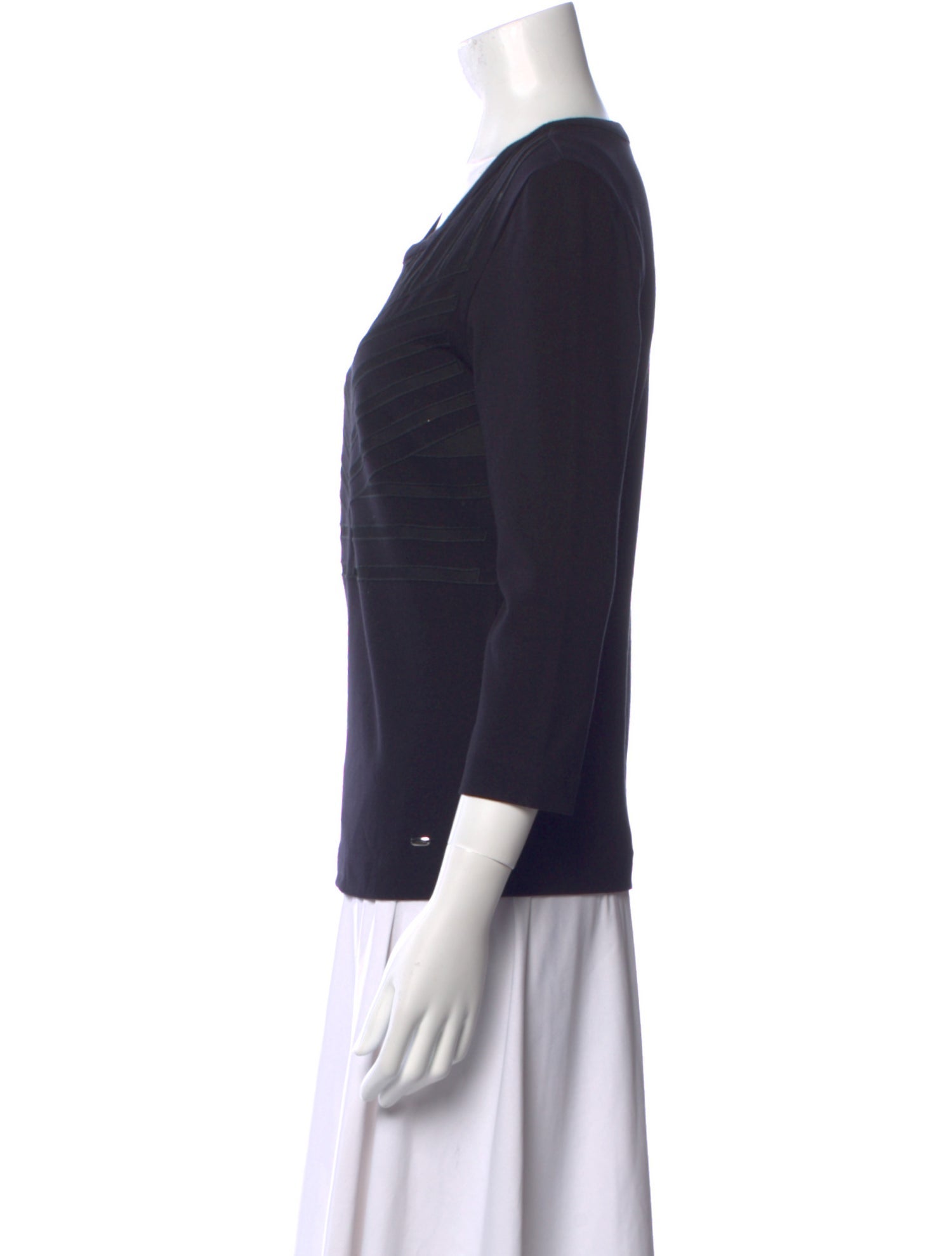 Escada Scoop Neck Three-Quarter Sleeve Top