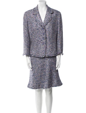 Escada Fringe Trim Accent Skirt Suit