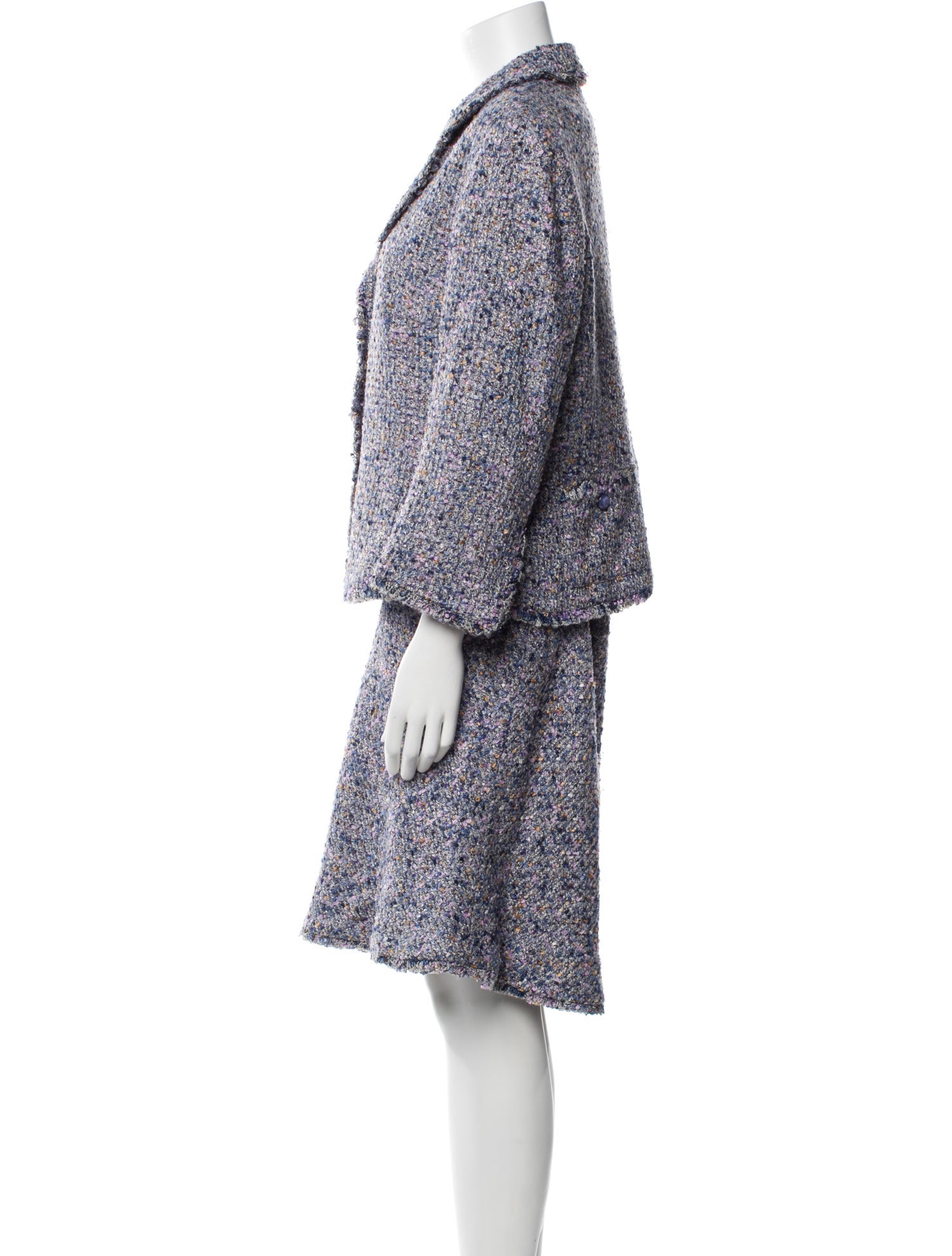 Escada Fringe Trim Accent Skirt Suit