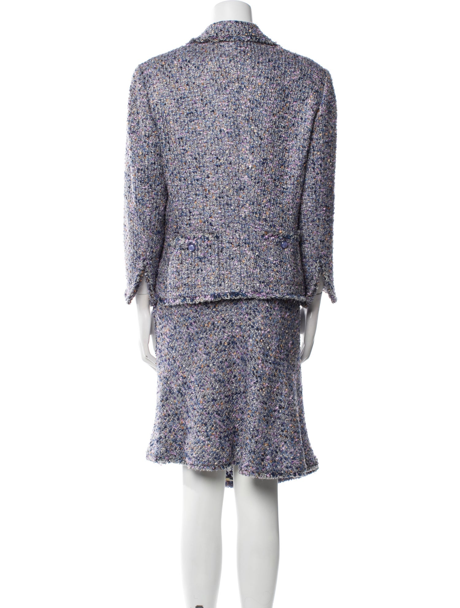 Escada Fringe Trim Accent Skirt Suit