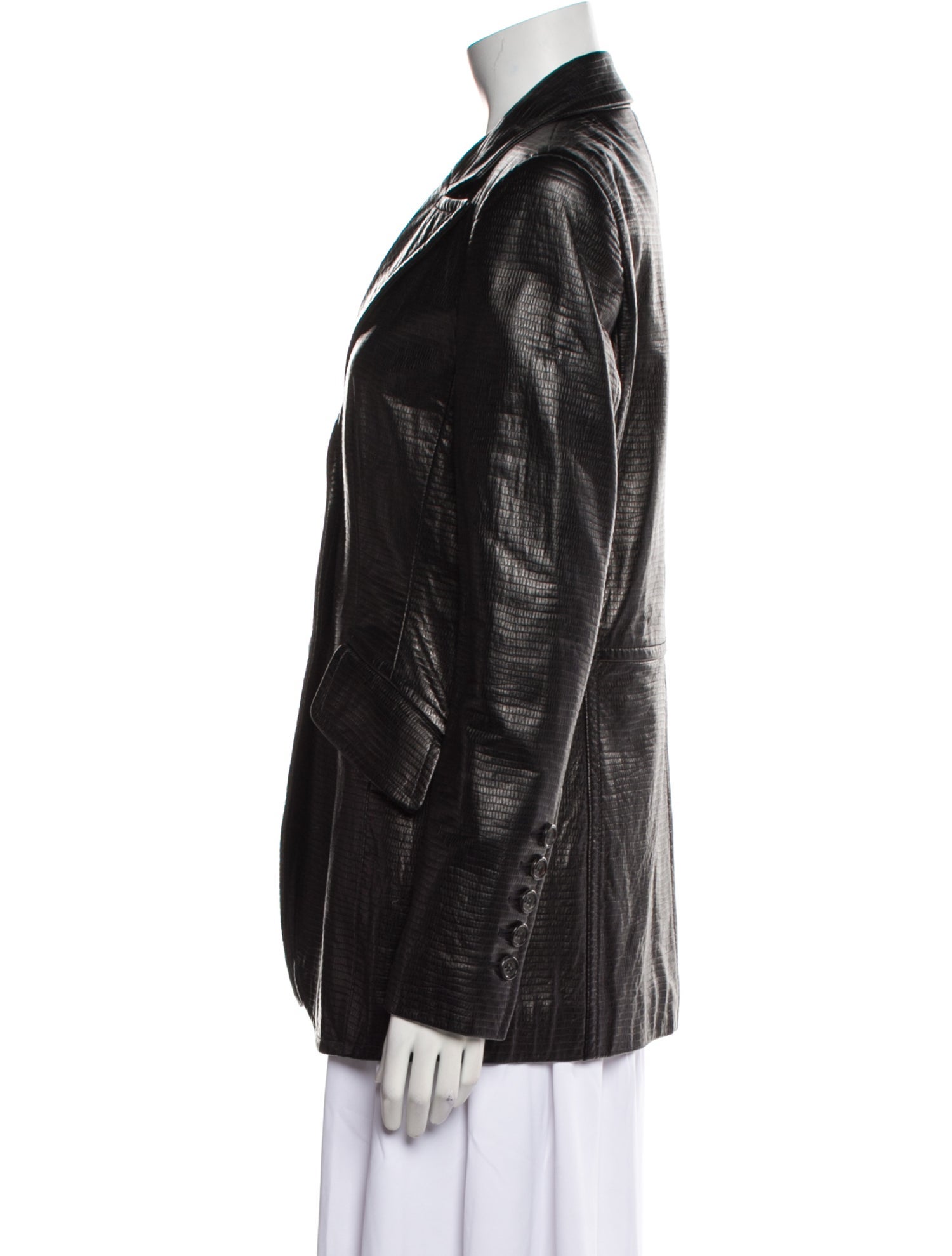 Escada Faux Leather Blazer