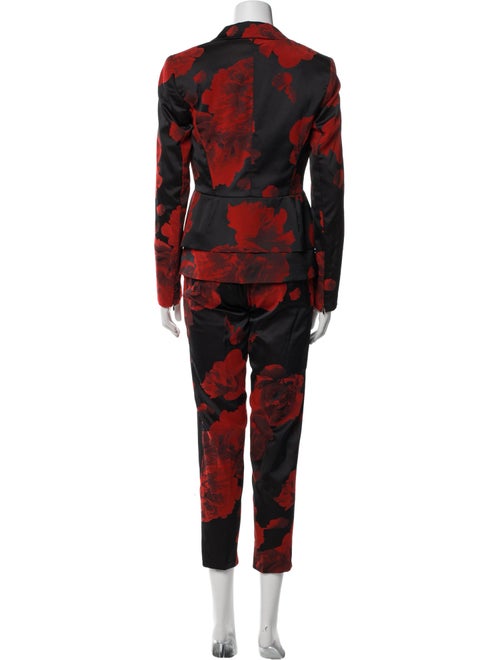 Escada Floral Print Pleated Accents Pant Set