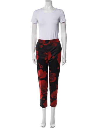 Escada Floral Print Pleated Accents Pant Set
