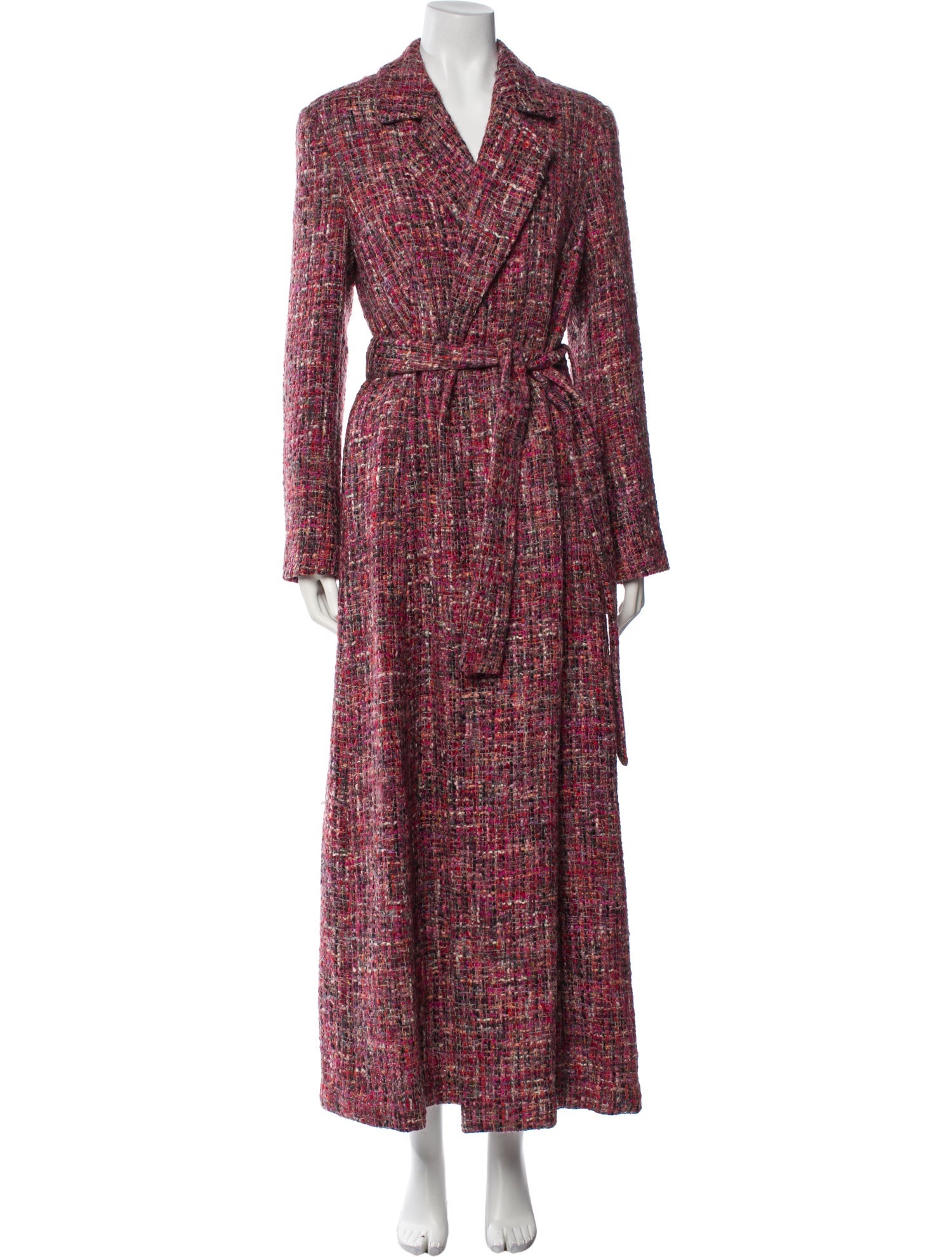 Escada Wool Tweed Pattern Trench Coat