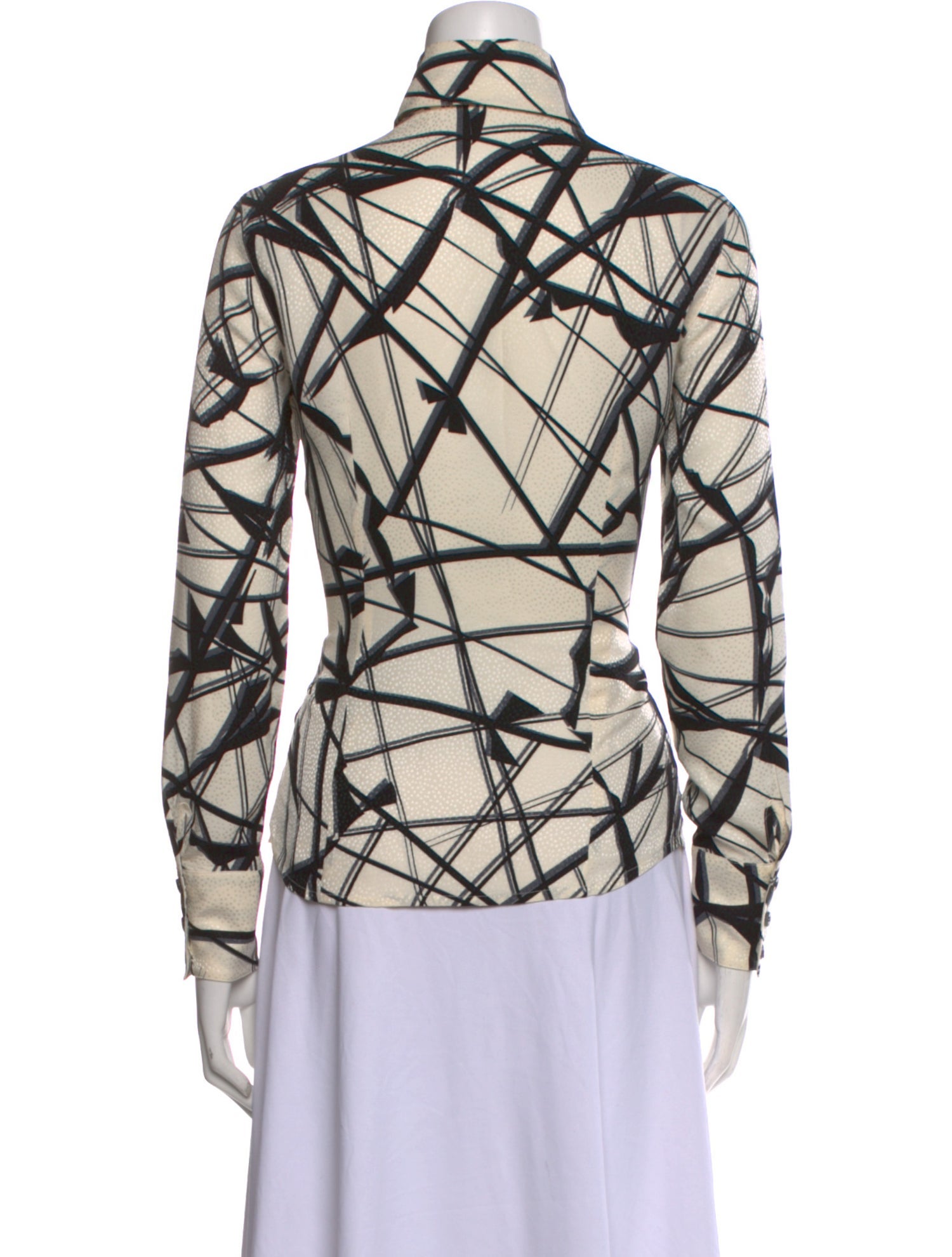 Escada Silk Printed Button-Up Top