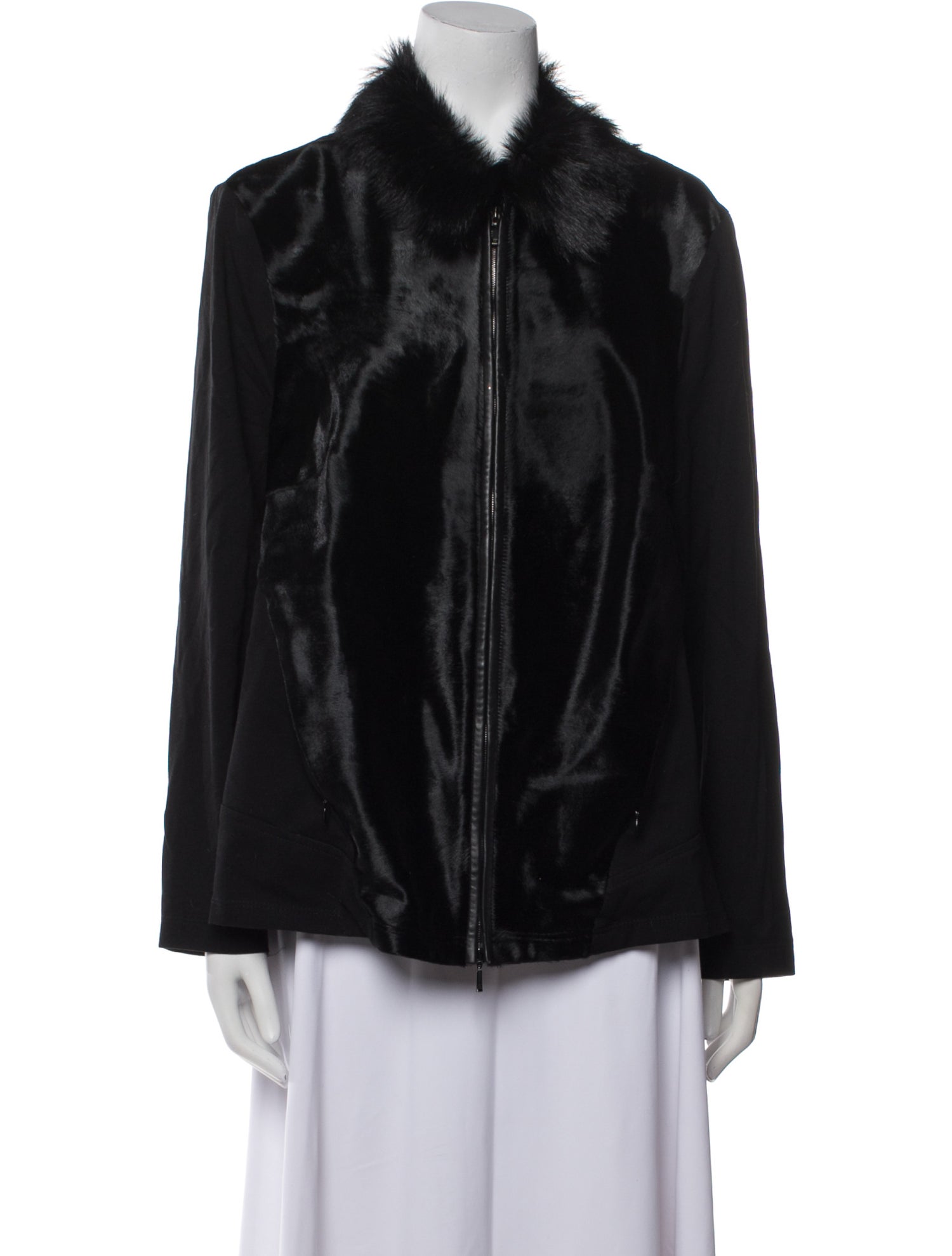 Escada Silk Faux Fur Jacket