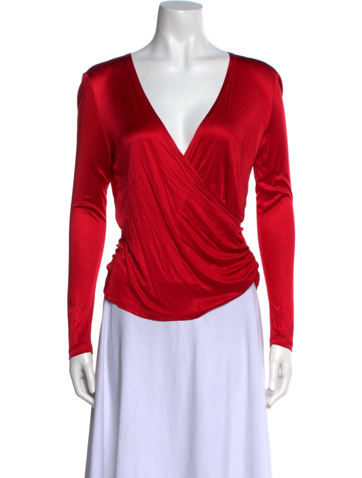 Escada V-Neck Long Sleeve Blouse
