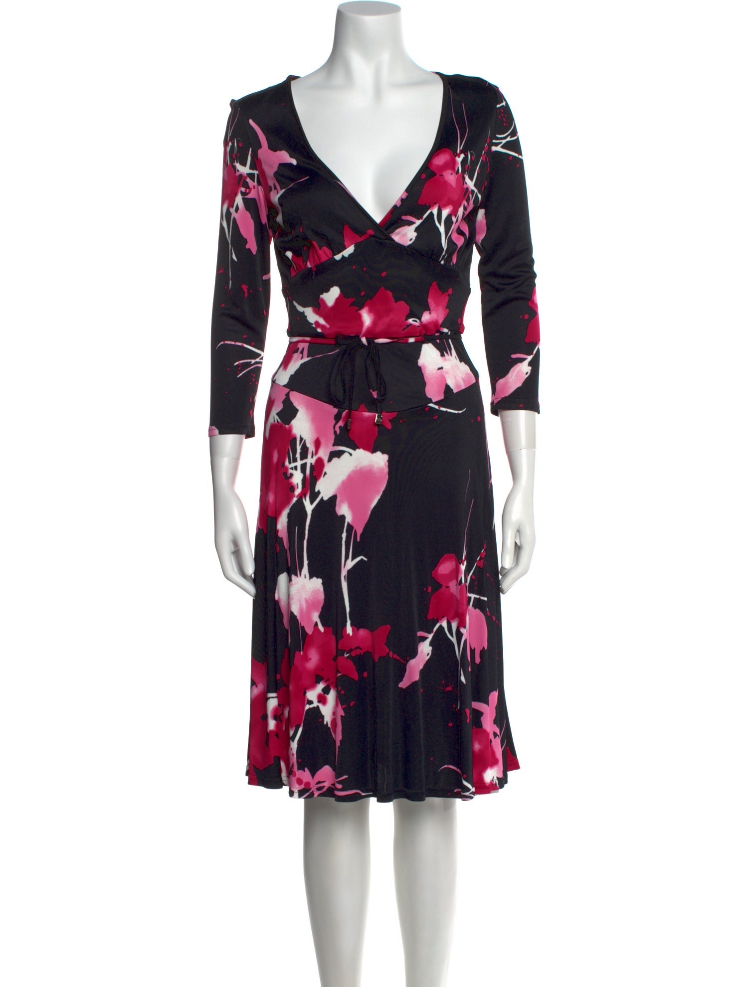 Escada Floral Print Midi Length Dress