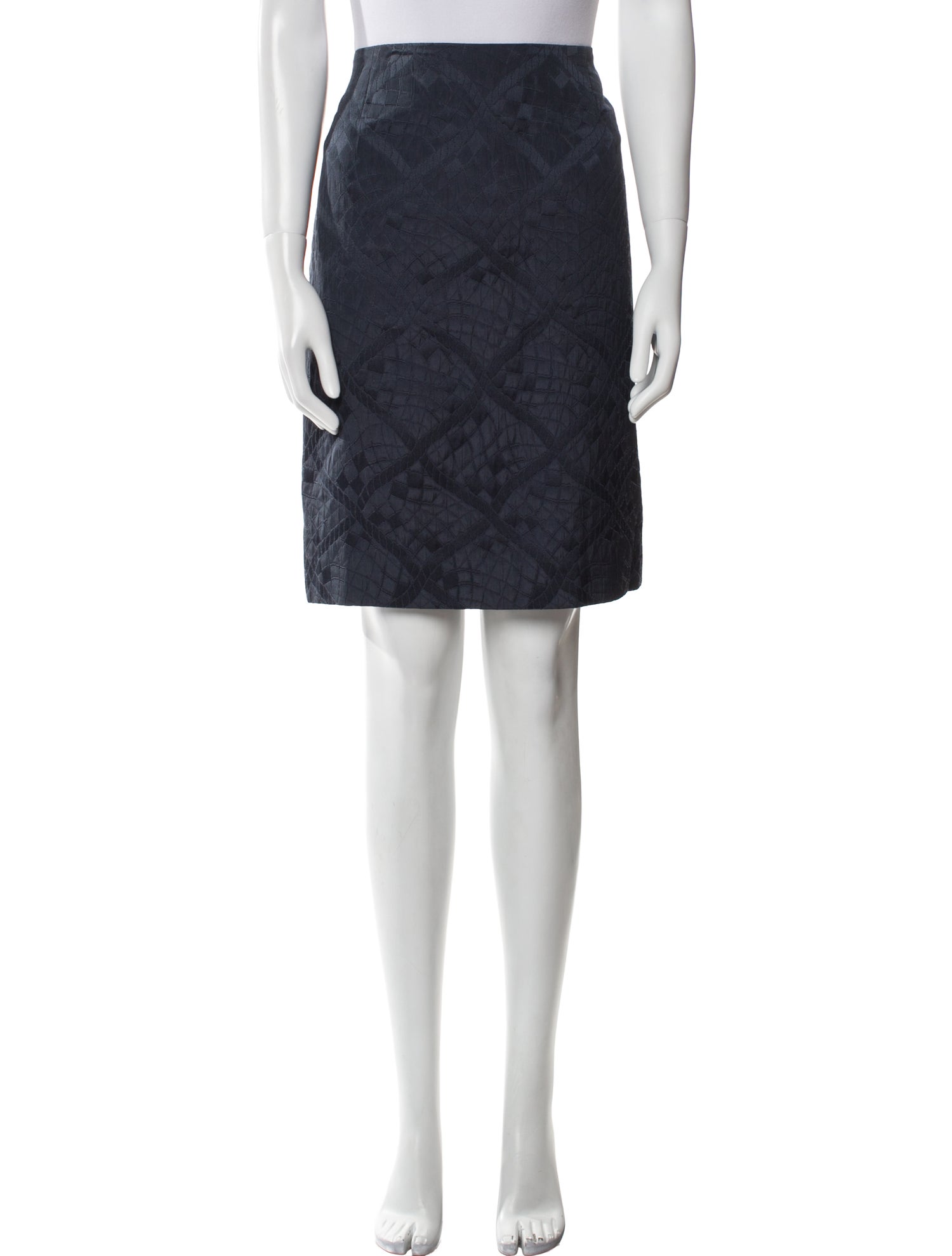 Escada Pleated Accents Knee-Length Skirt