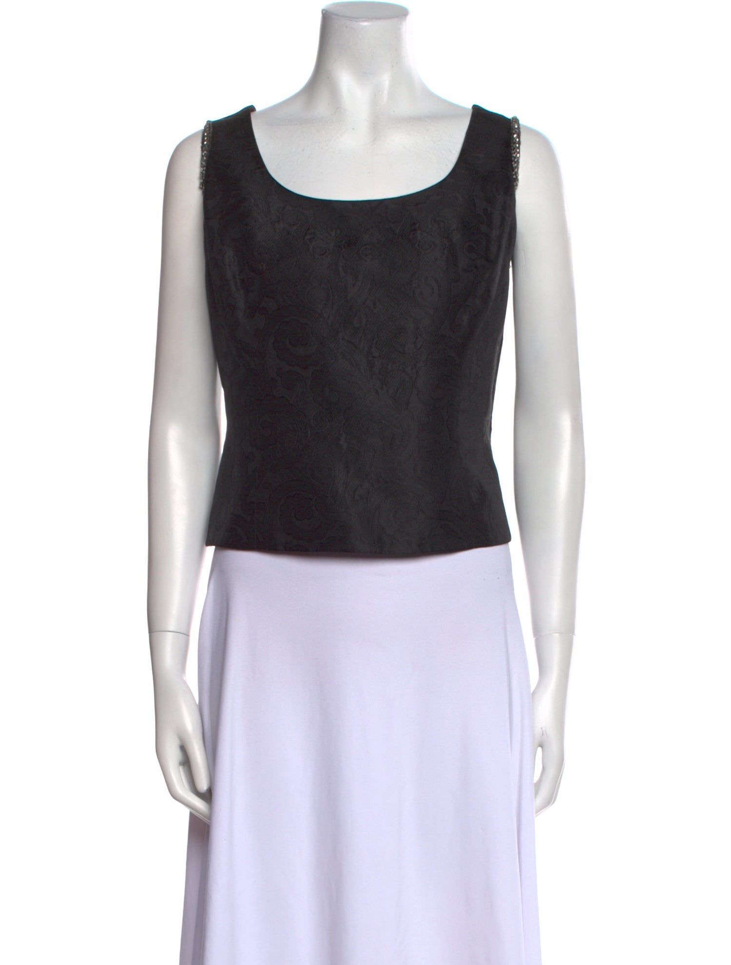 Escada Scoop Neck Sleeveless Crop Top