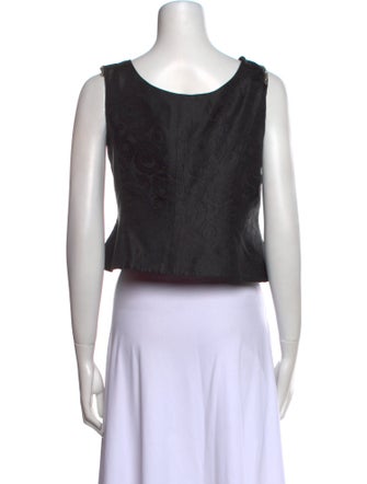 Escada Scoop Neck Sleeveless Crop Top