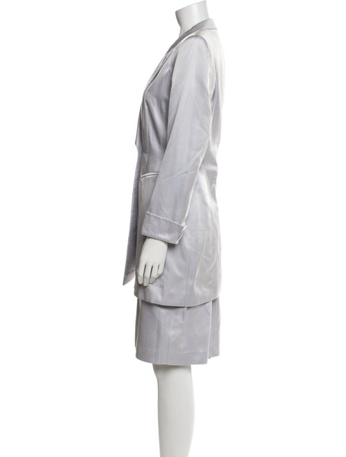 Escada Silk Embroidered Accent Skirt Suit