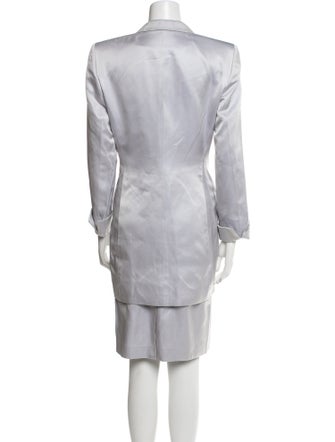 Escada Silk Embroidered Accent Skirt Suit