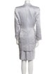 Escada Silk Embroidered Accent Skirt Suit