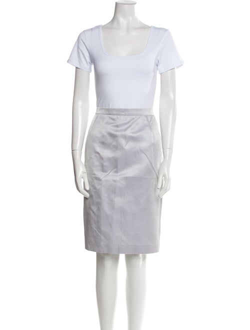 Escada Silk Embroidered Accent Skirt Suit