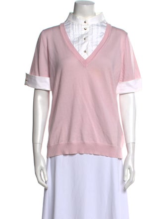 Escada Virgin Wool V-Neck Polo