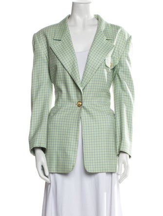 Escada Margaretha Ley Virgin Wool Houndstooth Print Blazer