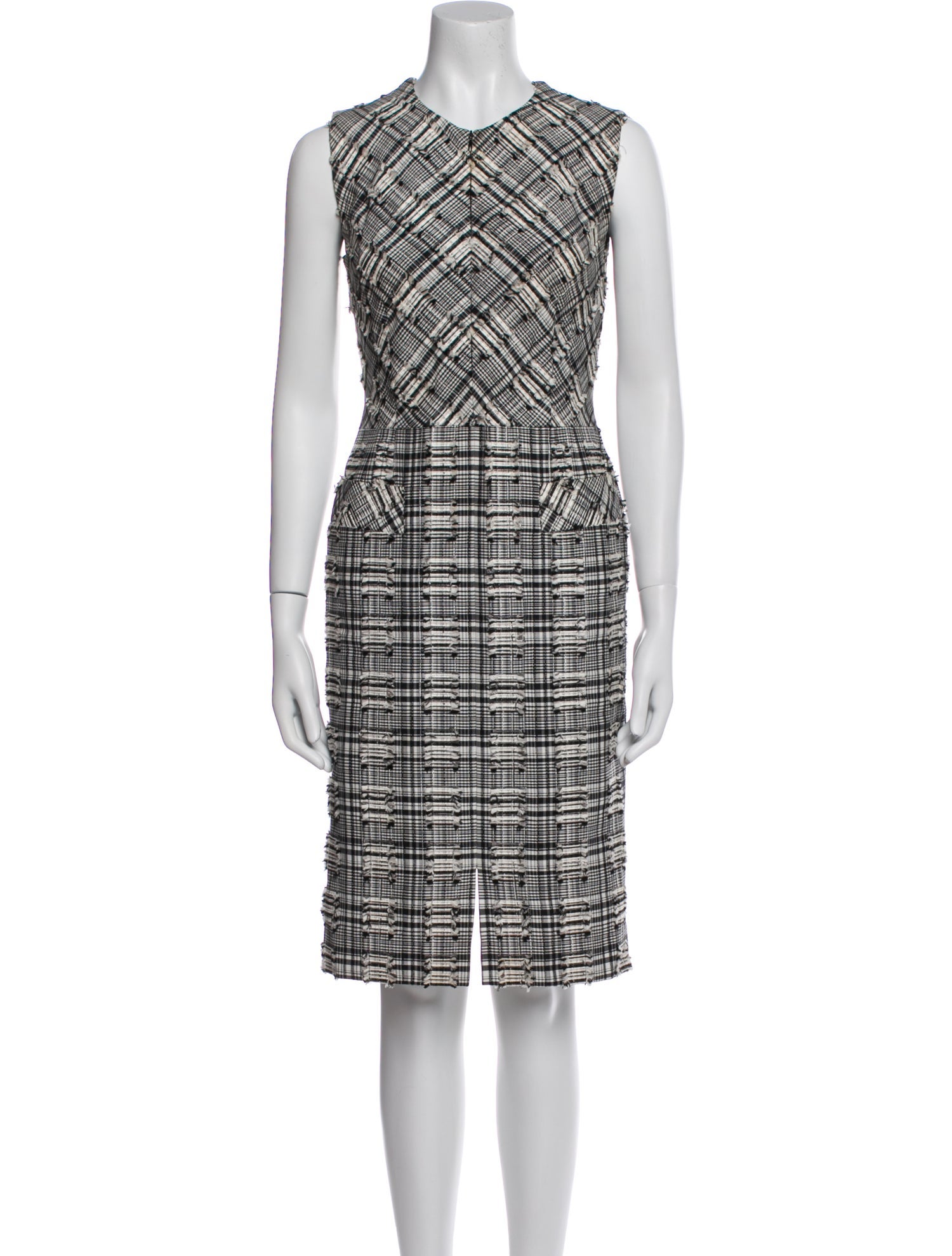 Escada Plaid Print Knee-Length Dress