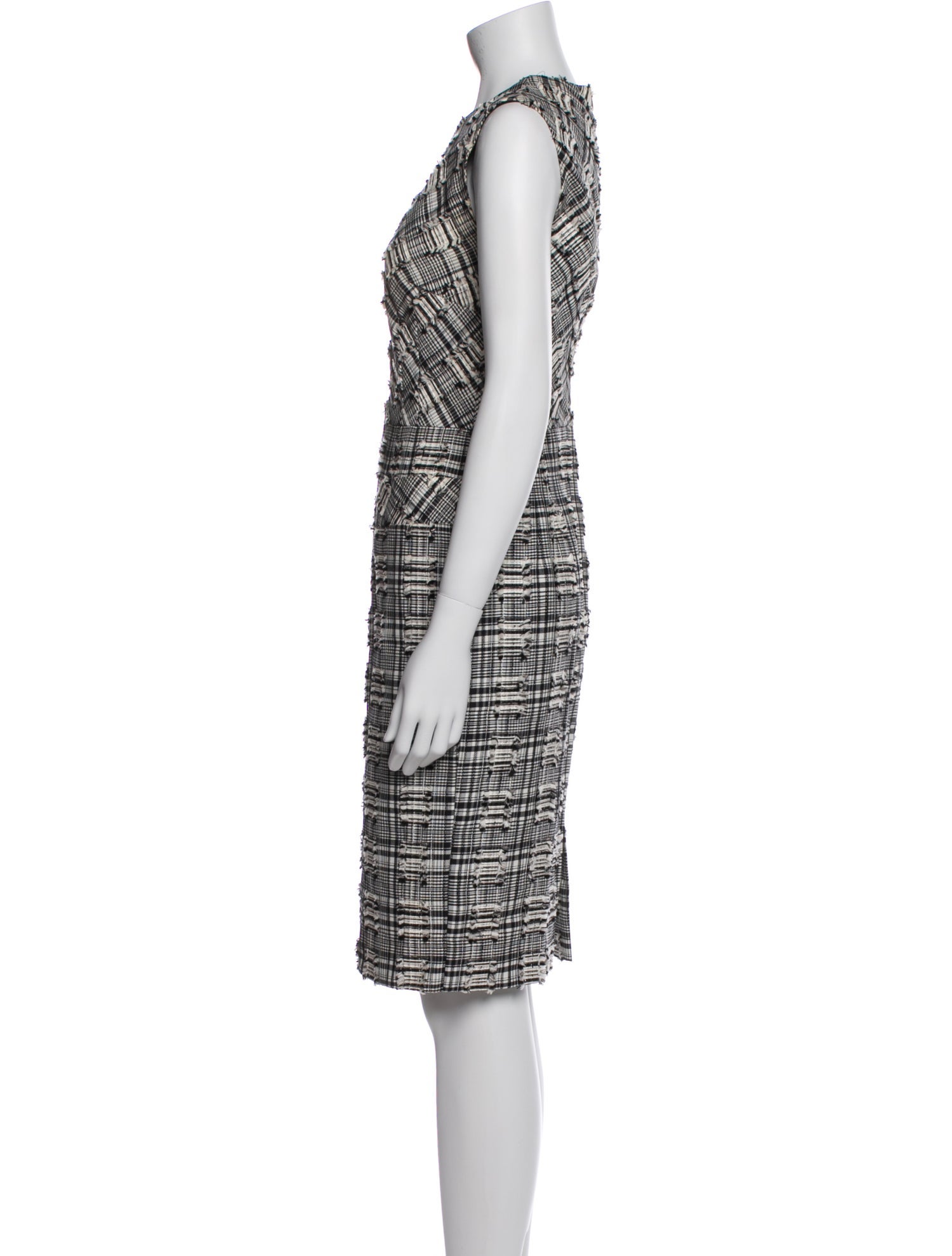 Escada Plaid Print Knee-Length Dress