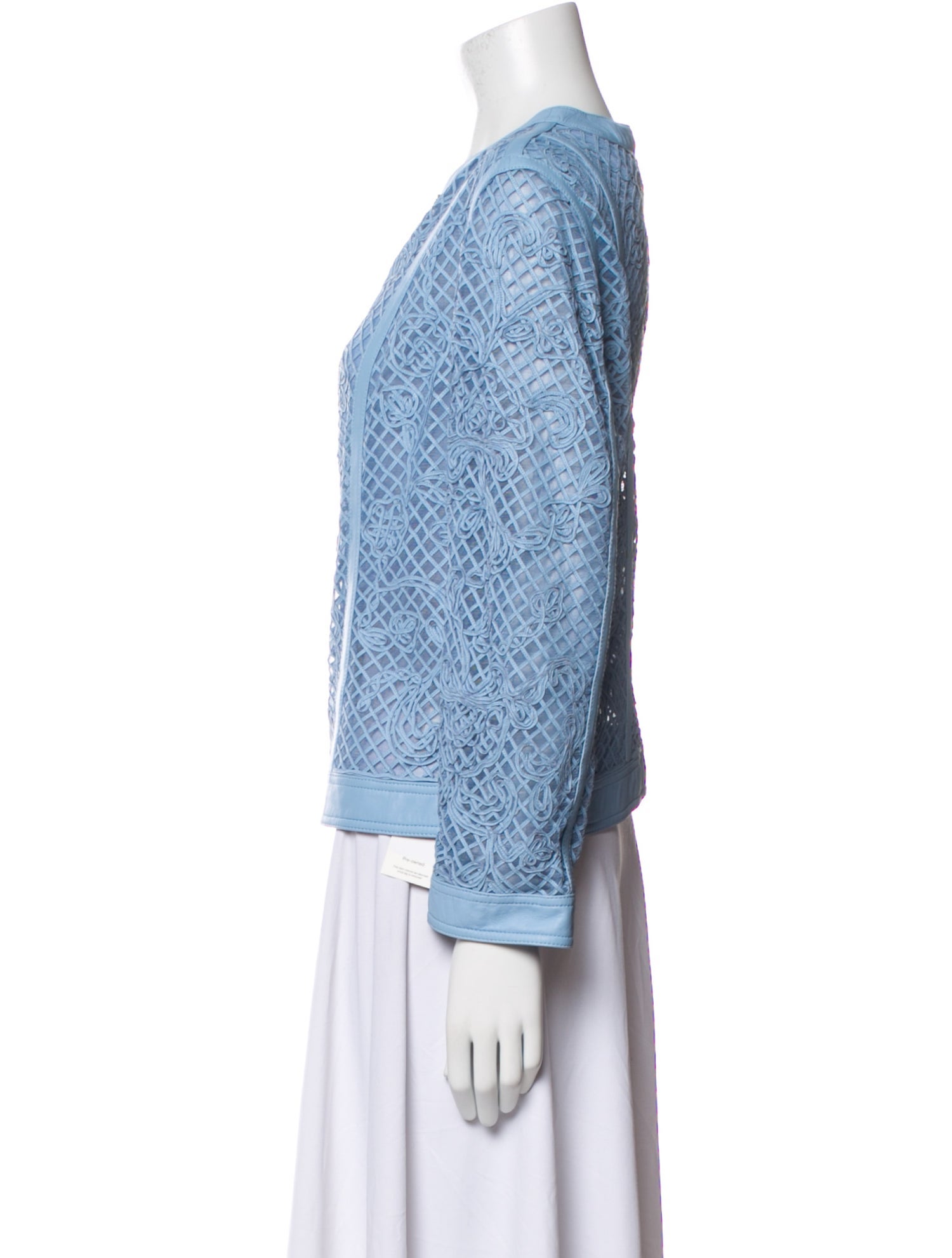 Escada Leather Tweed Pattern Bomber Jacket